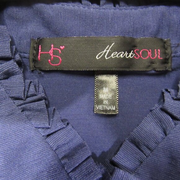 Heart Soul Junior's Sz Medium Cap Sleeve Ruffle Neck Blouse - Picture 2 of 9